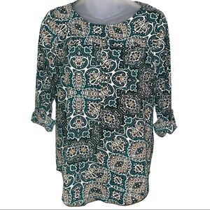 Valerie Stevens Geometric‎ Print Blouse